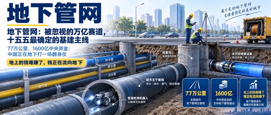 地下管网:被忽视的万亿赛道,十五五最确定的基建主线